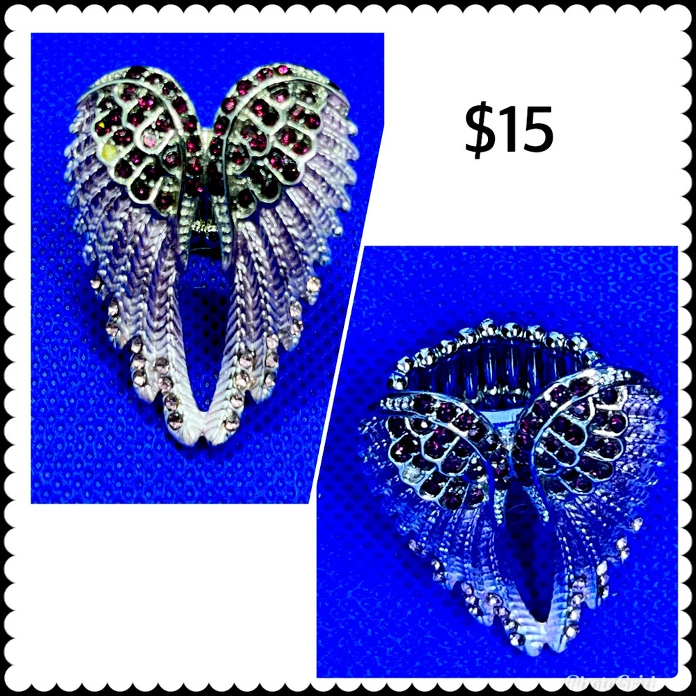 Purple angel wing ring
